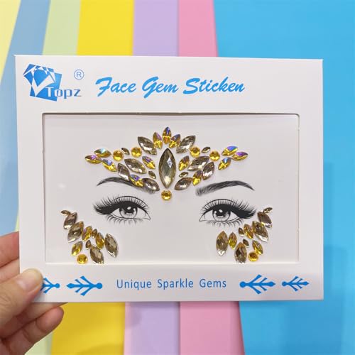 face gems silver gold halloween makeup face jewels body glitter rhinestone rave festival face body temporary tattoos felf-adhesive crystal sticker for music festivals bohemian