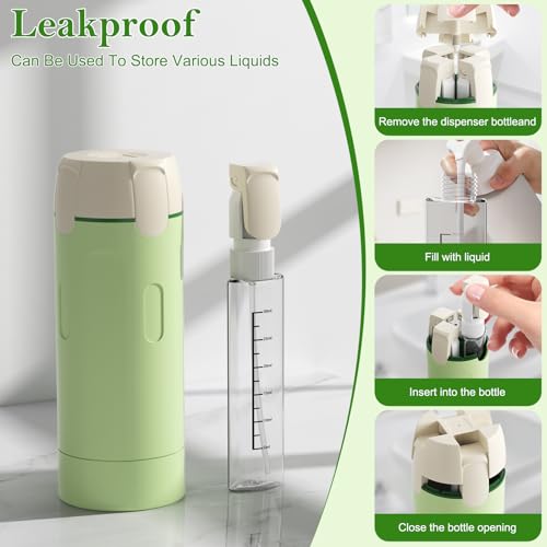 4-in-1 Travel Dispenser Bottle - Leak-Proof Toiletry Container