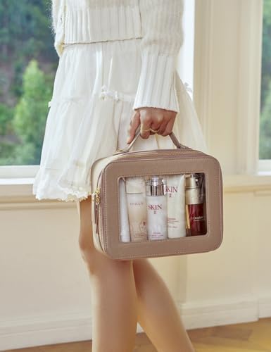 Popvibe Clear Makeup Bag Travel Cosmetic Organizer Large