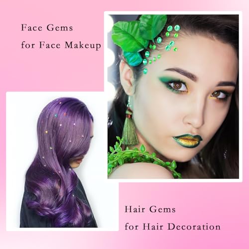 Green Stick-On Rhinestones 1760 Pcs Self-Adhesive Gems
