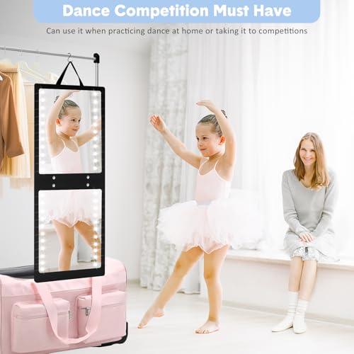 Fabuday Lighted Hanging Mirror - Rechargeable LED Folding Dance Mirror