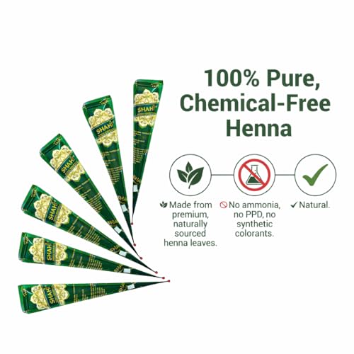 Shahi Natural Henna Hair Dye Cones - Reddish Brown, 4 Pack