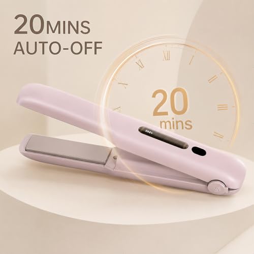 Gosect Cordless Hair Straightener 2-in-1 Curler, Portable Mini Flat Iron