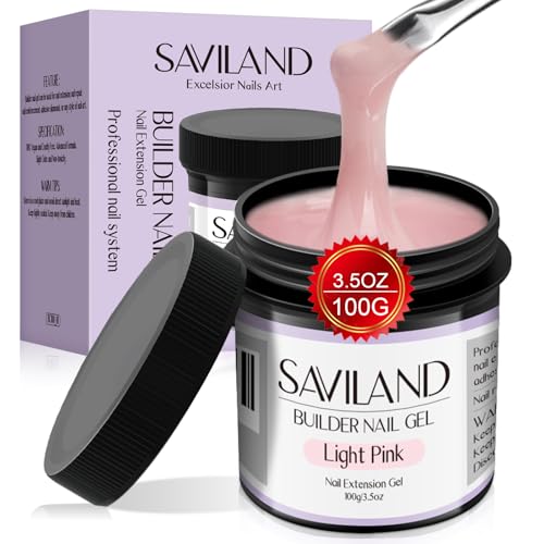 SAVILAND Builder Gel for Nails - 3.5 oz Light Pink
