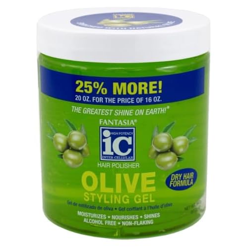 Fantasia Gel Bonus Olive Oil Dry Hair Formula Styling Gel, 20 Ounce