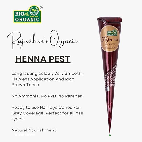 Sign GOLD 100% Natural Henna Hair Dye Cones - Reddish Brown