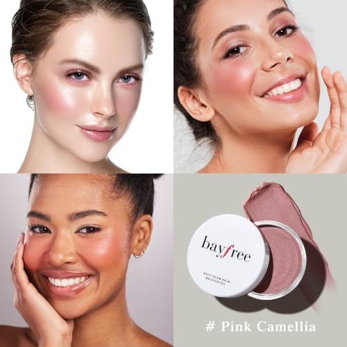Bayfree Multi Glow Balm Cream Blush Pink Camellia Grayish Pink for Cheeks Lips & Eyes