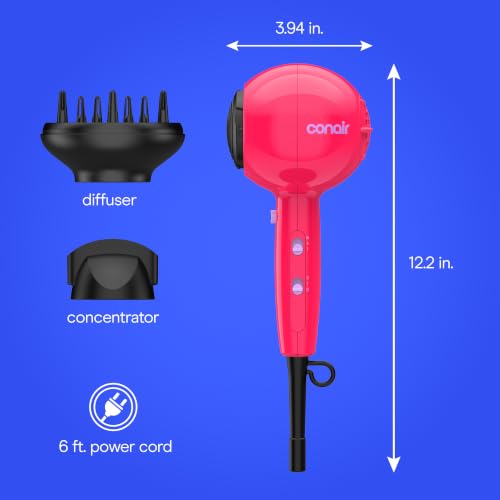 Conair Cake Pop Hair Dryer 1875W w/ Diffuser & Concentrator
