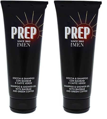 PREP Shampoo & Shower Gel By for Men - 6.8 Oz Shower Gel, 6.8 Oz (Pack of 2)