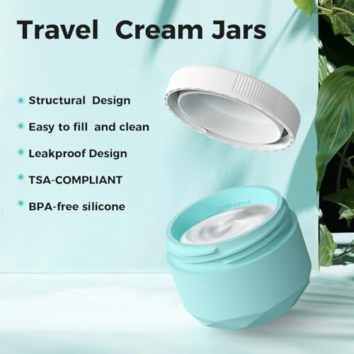 TSA Approved Travel Containers 4-Pack Silicone Jars 1.7oz