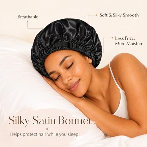 Women's Satin Bonnet Sleep Cap – Double Layer, Adjustable