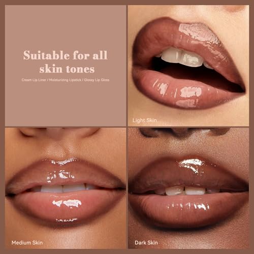 Noerrors 3-Piece Nude Lip Kit - Liner, Lipstick & Gloss