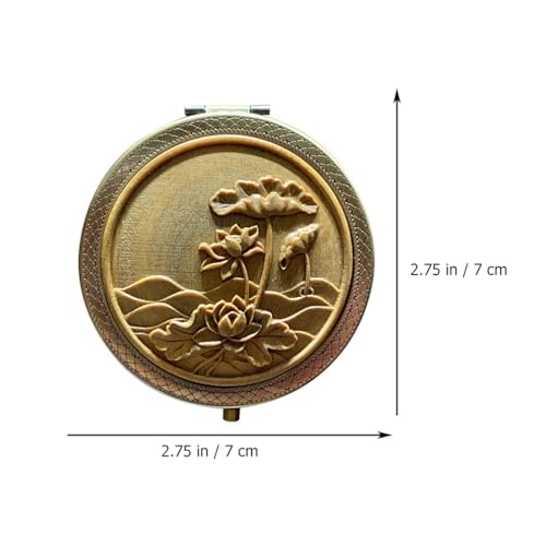 Mipcase 1pc Vanity Mirror Cosmetic Mirror Vintage Metal Make Pocket Vintage Compact Travel Makeup Compact Travel e Handbag Glass Clamshell Handheld