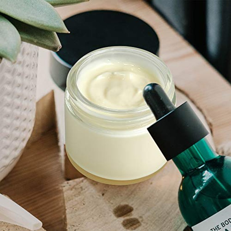2oz Clear Glass Jars with Lids, 40 Pack - Airtight Cosmetic Containers