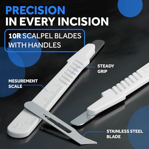 MyMed Disposable 10r Blades Dermaplaning Scalpels - Pack of 10 Dermaplane Razors for Women Face, Scalpel Blades, Sterile
