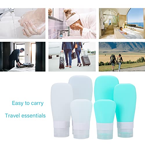 LUFEVRM 2-Pack 3oz Silicone Travel Bottles with Carry Bag