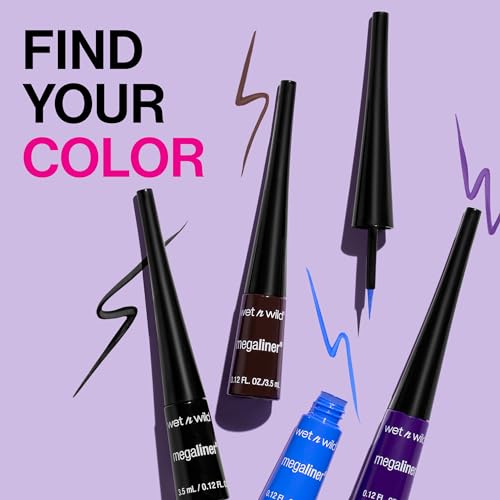 Wet n Wild MegaLiner Liquid Eyeliner - Black 1 Count - Precise, Long-Lasting Makeup