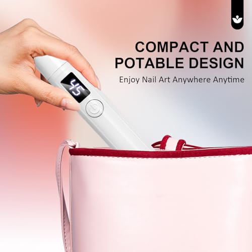 LEDSUUEI Cordless Mini Nail Lamp with LCD Screen & Rechargeable Battery for Gel Nails