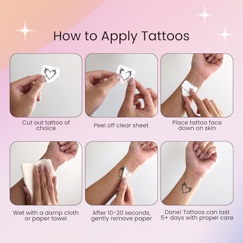 Sassy Script Temporary Tattoos | Y2K Gothic Words & Angel Numbers