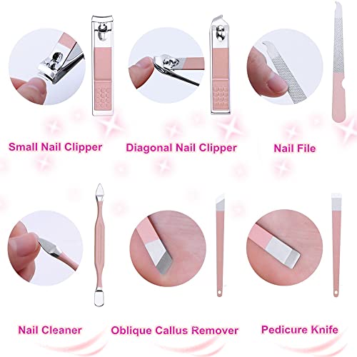 16-Piece Manicure Pedicure Kit with Stainless Steel Tools & Travel Case