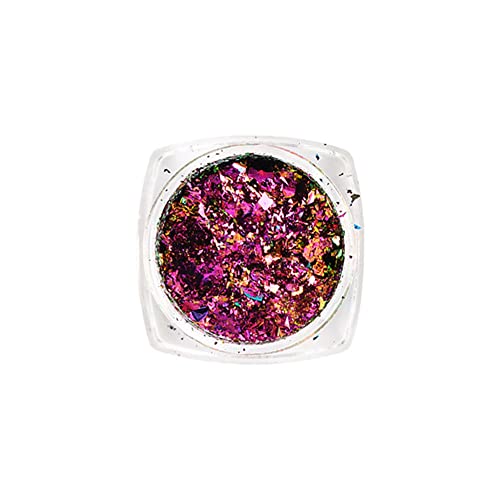 Mesiyun Nail Art Chameleon Glitters Sequins Chunky Iridescent Holographic Flakes Confetti Iridescent Powder for Nail DIY Craft 4 Jars