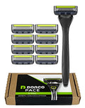 Dorco Pace 5 Pro Razor Set with 1 Handle & 9 Refill Cartridges - Men’s 5-Blade Shaving System