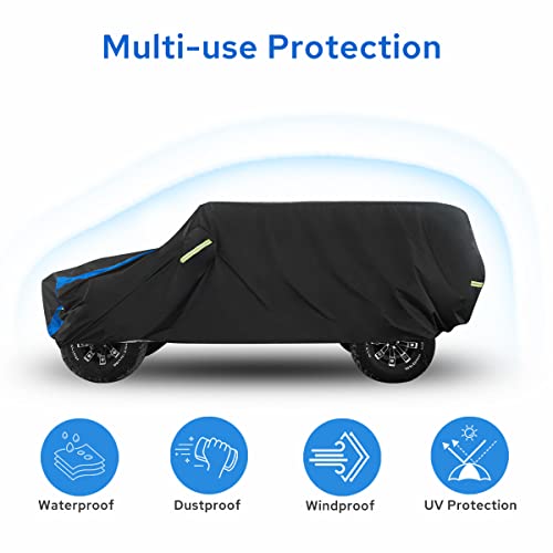 Avecrew for Jeep Wrangler Cover Waterproof 2 Door, All Weather for Jeep Rain Cover for Automobiles, Outdoor Full Exterior for Jeep Covers Fits JK JL TJ YJ CJ