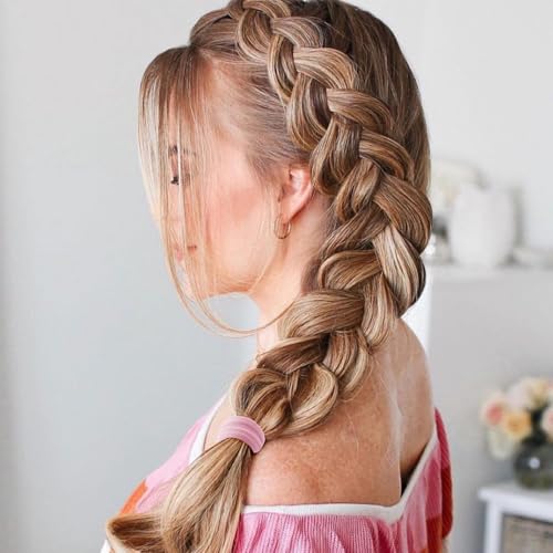 100 Pcs Thick Seamless Hair Ties for Ponytails - No Damage