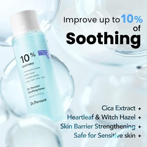 Soothing 10% Toner ? Instant Calming Toner with CICA & Heartleaf, Redness Relief, Cooling & Hydration, Strengthens Skin Barrier for Sensitive, Acne-Prone Skin, Korean Skincare, 10.14 fl oz