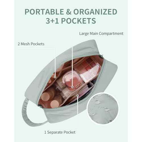 Narwey Puffy Travel Toiletry Bag for Traveling Women Girl, Travel Bag for Toiletries, Cute Travel Makeup Bag Organizer, Quilted Cosmetic Bag Make Up Skincare Medicine Bags