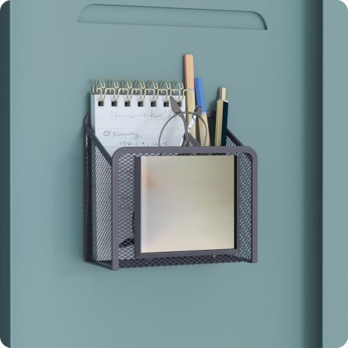 U Brands Dusty Black Magnetic Locker Cup with Mirror & Pencil Holder