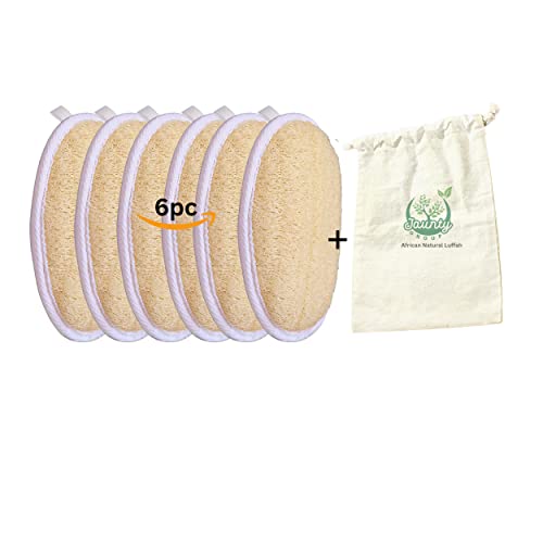 Jaunty Natural Loofah (5PC Pack) Sponge Exfoliating Body Scrubber Made with Eco-Friendly and Biodegradable Suitable for Women, Babies and Men,