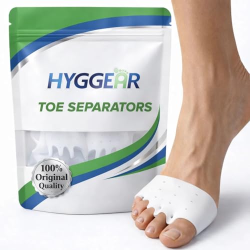 Hyggear Silicone Toe Separators - Pain Relief for Bunions & Hammer Toes