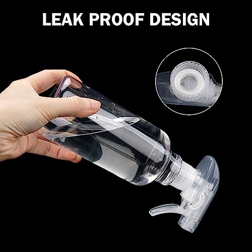 Plastic Spray Bottles 16.9oz 2-Pack with Adjustable Nozzle