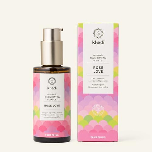 KHADI ROSE LOVE Ayurvedic Regenerating Body Oil - Luxurious beauty oil - pampering & regenerating - 100% plant-based & natural -3.38 fl oz
