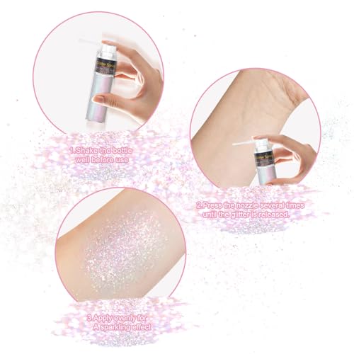 Rainbow Hair & Body Glitter Spray - Ultra Fine Shimmer
