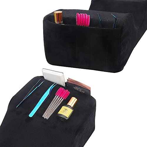 Eyelash Extension Velvet Lash Pillow Beauty Salon Memory Foam Neck Pillow for Lash Extension Grafting Make Up (Black)
