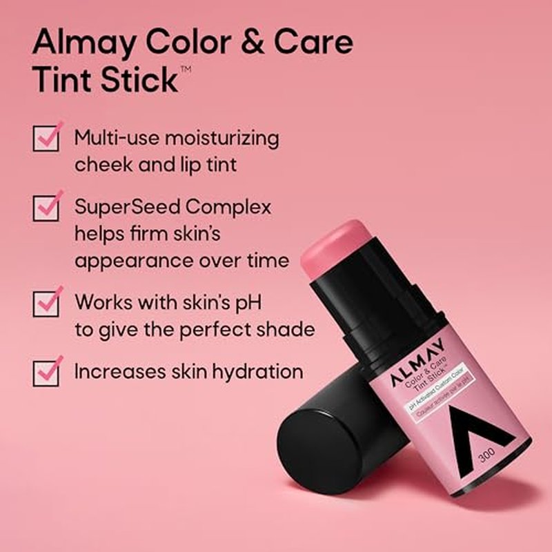 Almay Lip and Cheek Tint Stick - Moisturizing Blush & Lip Color, Coral Flush