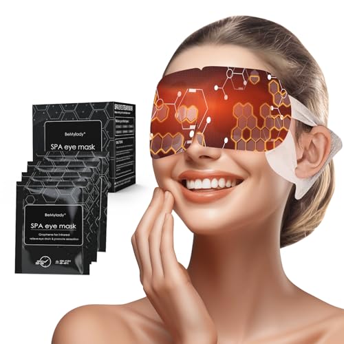 BeMyLady 21 Pack Steam Eye Mask for Dry Eyes, Eye Mask Warm Compress Graphene 45Mins, Moist Heated Eye Masks for Relaxe Deep Eye Muscle Dark Circles Puffiness Eye Bag, Travel Portable Business Office