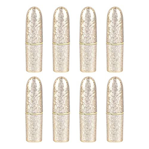Empty Lipstick Tubes Bullet Shape DIY 8 Pack Gold