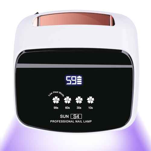 UV Nail Lamp, 288W 8 Hours Super Long-Lasting 15600mAh Professional Cordless UV LED Lamp for Nails 66Pcs Lamp Beads Automatic Sensor Gel Nail uv Light for Nail Art at Home and in Salons Gold