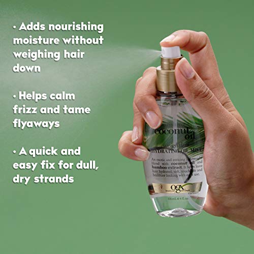 OGX Coconut Oil Weightless Hydrating Hair Mist, 4 Fl Oz