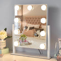 Kotdning Lighted Vanity Mirror with 10x Magnification & 9 Dimmable Bulbs