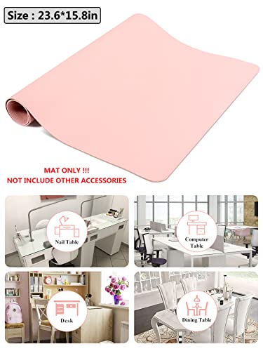 (MAT ONLY) Pink Nail Art Table Mat, Foldable Hand Rest Pad for Arm