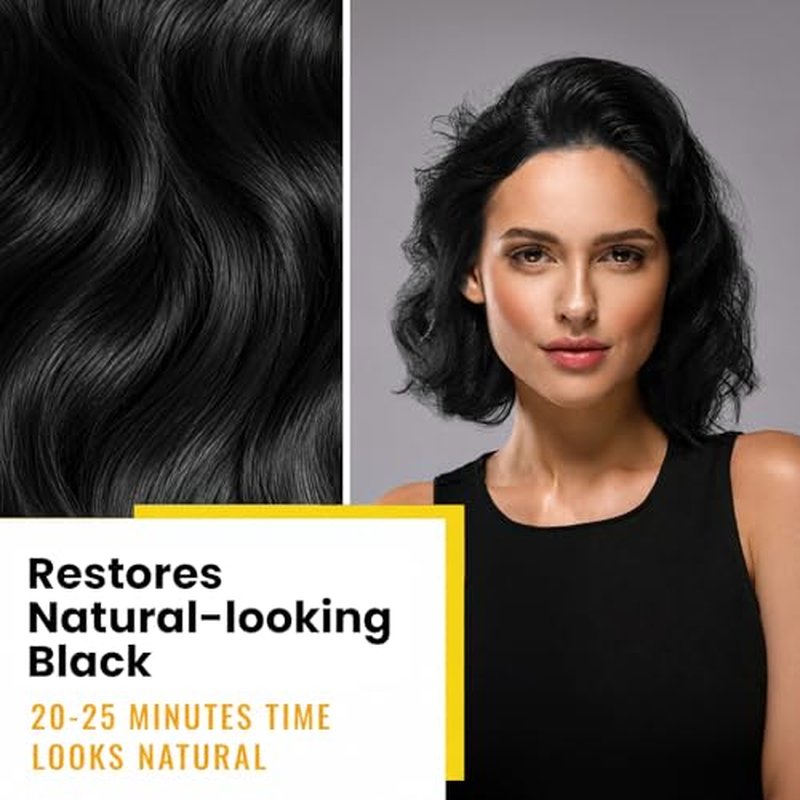 KINGMING Black Hair Dye Shampoo 3-in-1 for Gray Coverage 500ml
