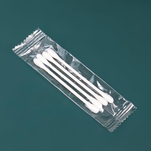 200 Pack Cotton Swabs with Individually Wrapped 4-Piece Bags - Soft Ear & Makeup Applicators