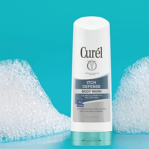 Curel Itch Defense Calming Daily Cleanser, Body Wash, Soap-free Formula, for Dry, Itchy Skin, with Hydrating Jojoba and Olive Oil, 10 Oz, Pack of 3