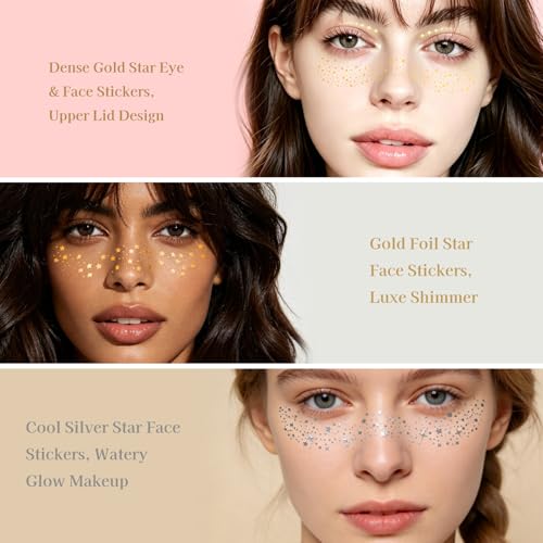 Glitter Freckles Face Tattoo - 15 Waterproof Temporary Patches