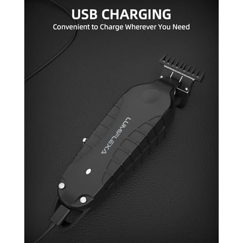 Professional Hair/Beard Trimmer for Men, USB-C Rechargeable Hair Trimmer for Men with Stainless Steel Blades, Zero Gapped Hair Clippers for Barber, Cordless Rechargeable Hair Clippers