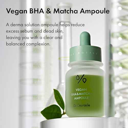 Dr.Ceuracle Vegan BHA & Matcha Ampoule - Gentle Exfoliating Facial Serum, Salicylic Acid for Pores and Sebum Treatment (30ml / 1.01 fl. oz.)